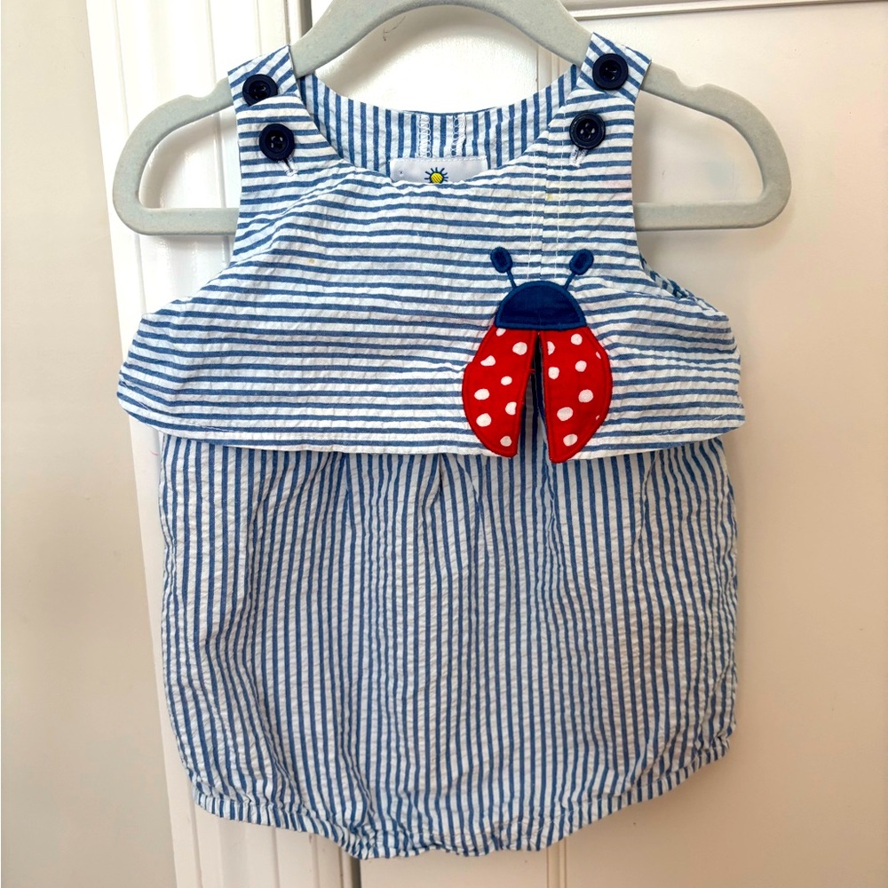 Florence Eiseman Ladybug seersucker bubble